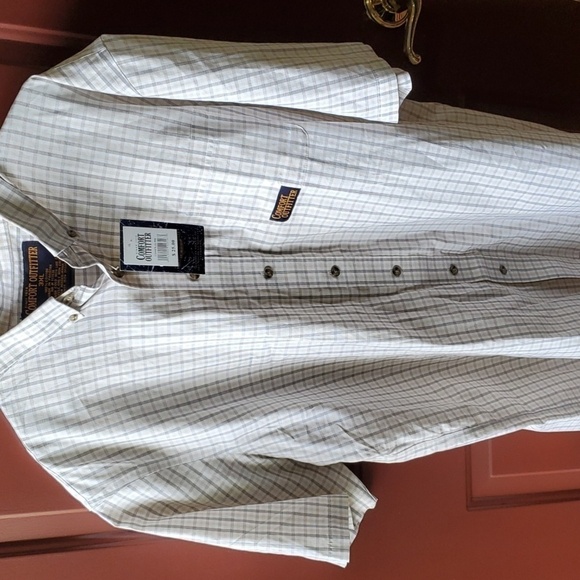 Comfort Outfitter NWT 3XL lt tan plaid SS button down shirt 25$ Retail - Picture 7 of 10